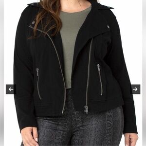 Liverpool Full Zip Black Denim Jacket NWT | Liverpool Zip-Up Jacket Size Medium-